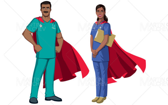 Indian Nurse Superheroes: Bold Graphics & Illustrations