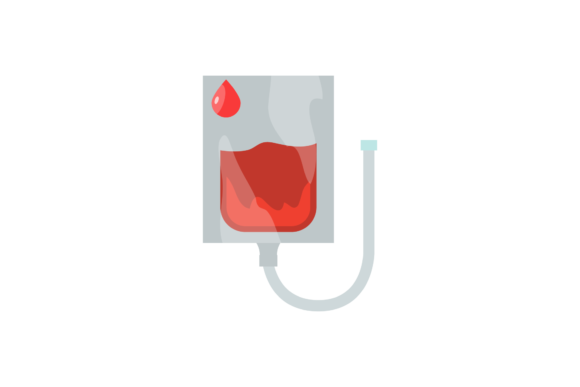 Medical Blood Bag Flat Icon: Graphics & Icons