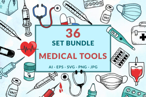 Medical Doodle Graphics & Illustrations