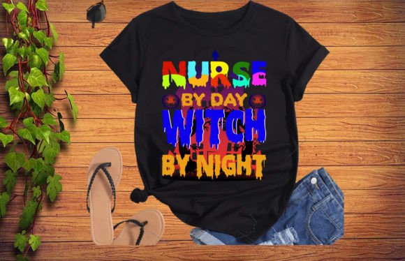 Nurse by Day Witch by Night Graphics for T-Shirt Designs