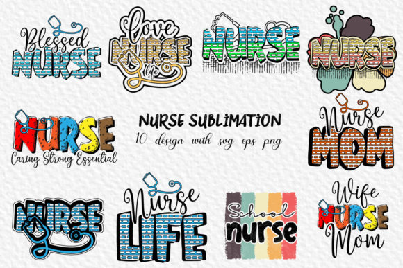 Nurse Sublimation Bundle: Graphics for T-Shirt Designs