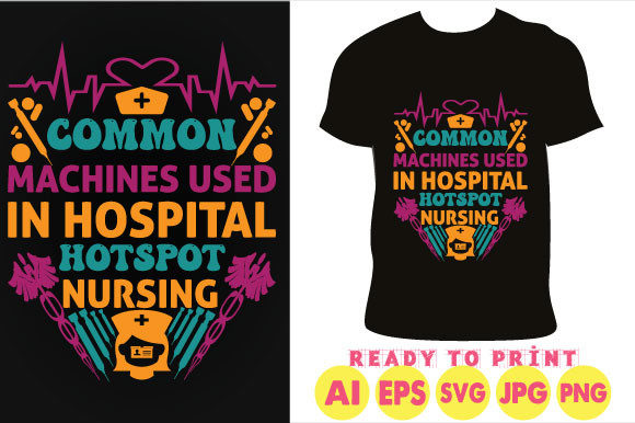 Nurse Typographic T-shirt Design: Graphics & Print Templates